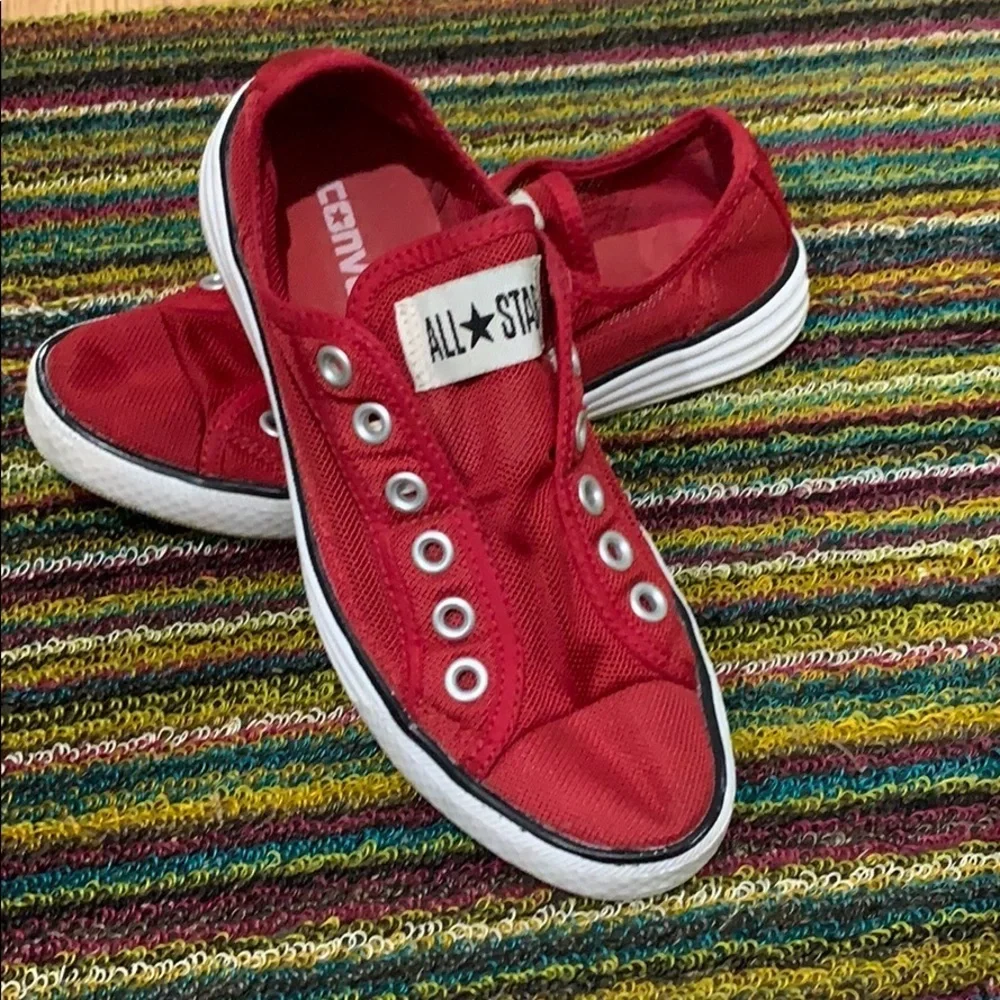 Converse Chuck It Red Mesh Slip on sneakers size 6 - Picture 7 of 8